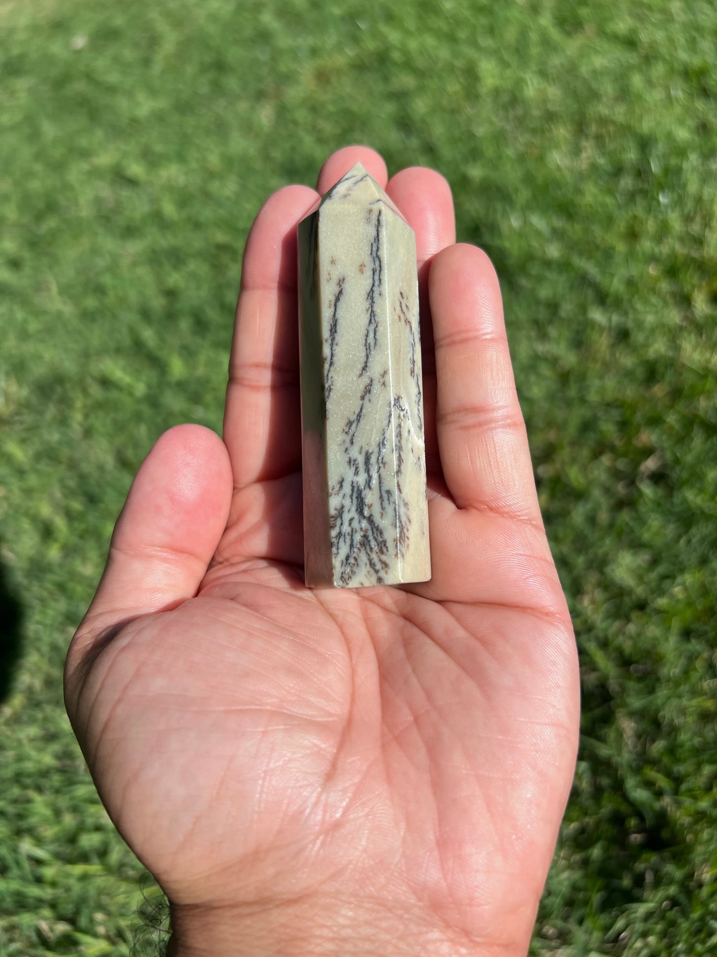 ✨Connect with Nature's Wisdom: Dendritic Jasper Obelisk Tower✨