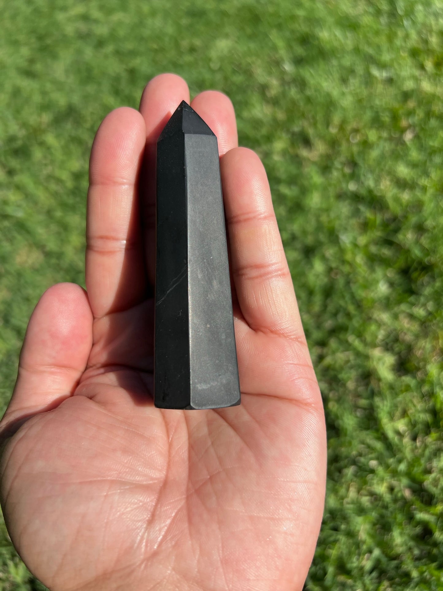 ✨Shungite Crystal Tower with Golden Streaks - Rare & Powerful EMF Protection✨