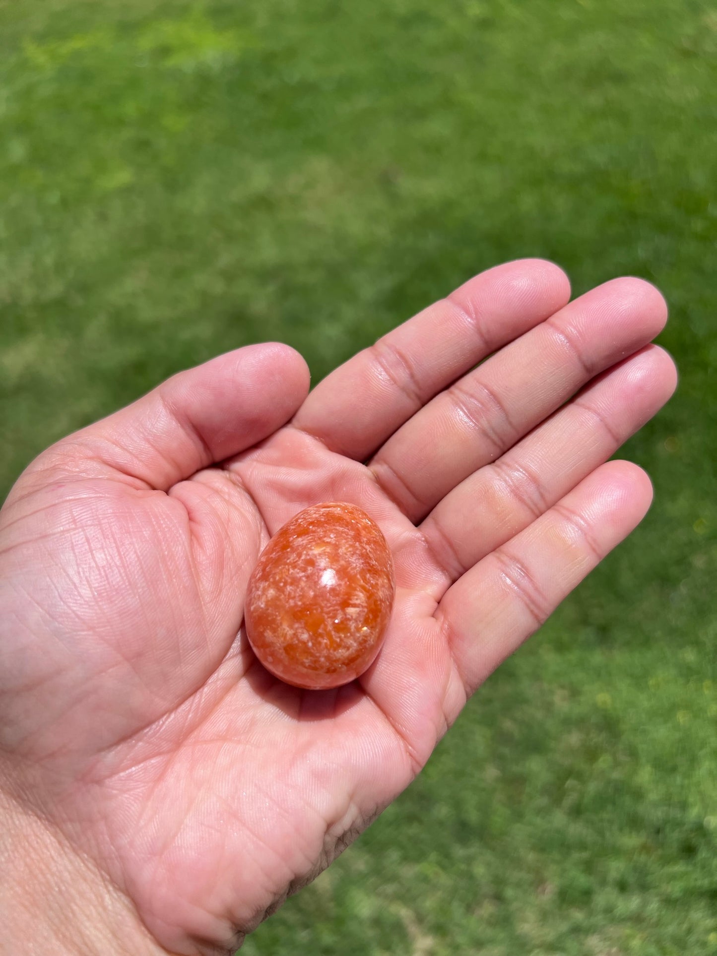 Brazilian Orange Calcite Egg Crystals