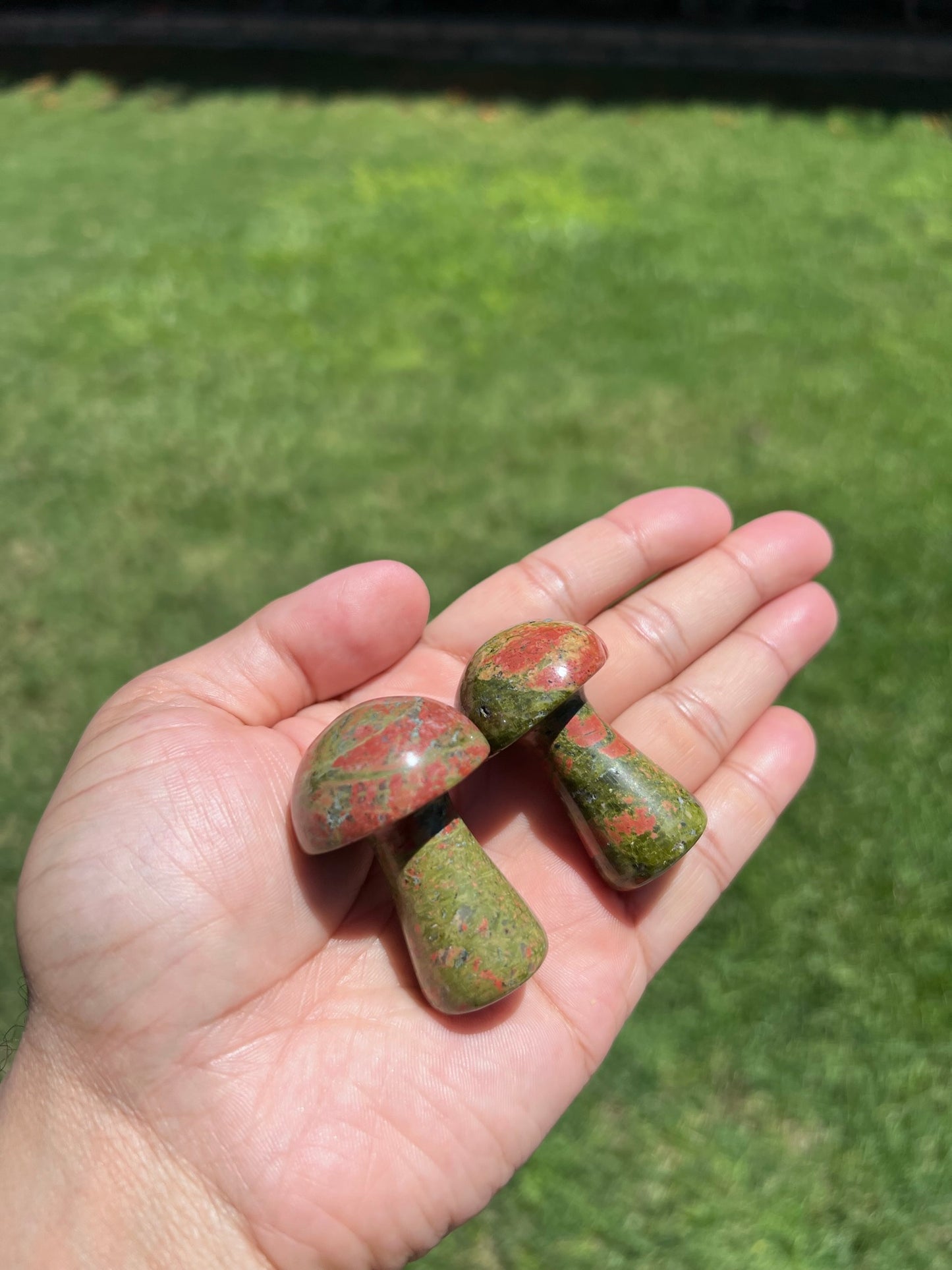 š Unakite Mushroom Crystal - Embrace Growth & Balance š