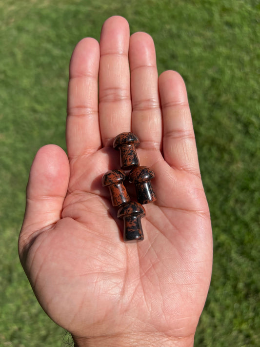 Discover Inner Strength with a Mahogany Obsidian Mini Mushroom from Mexico 🍄