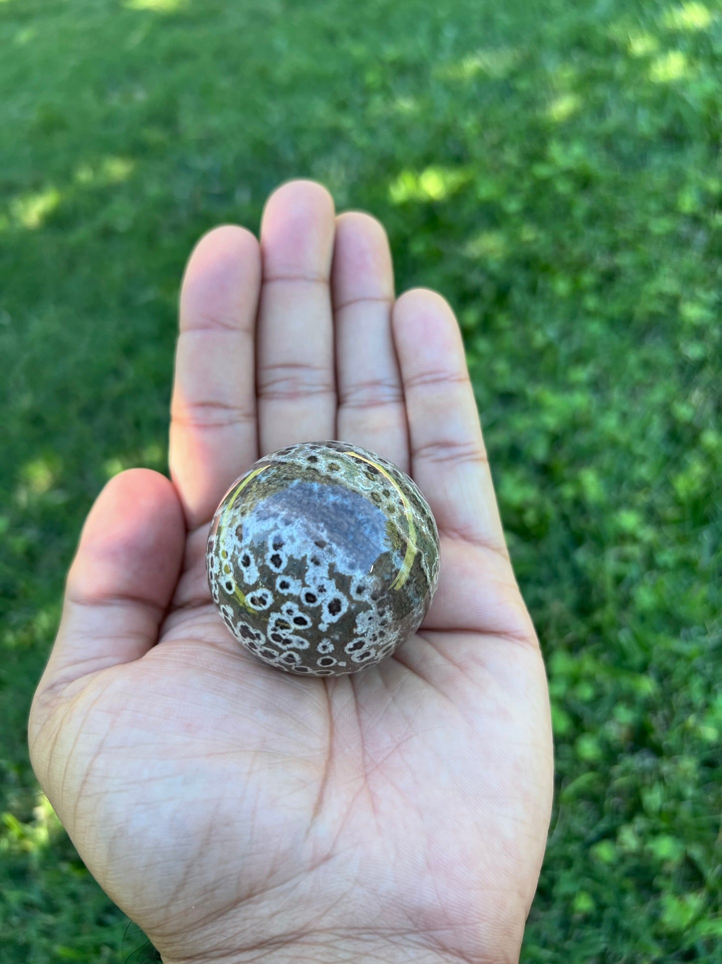 🌊 Dive into Tranquility with an Ocean Jasper Sphere! 🌊
