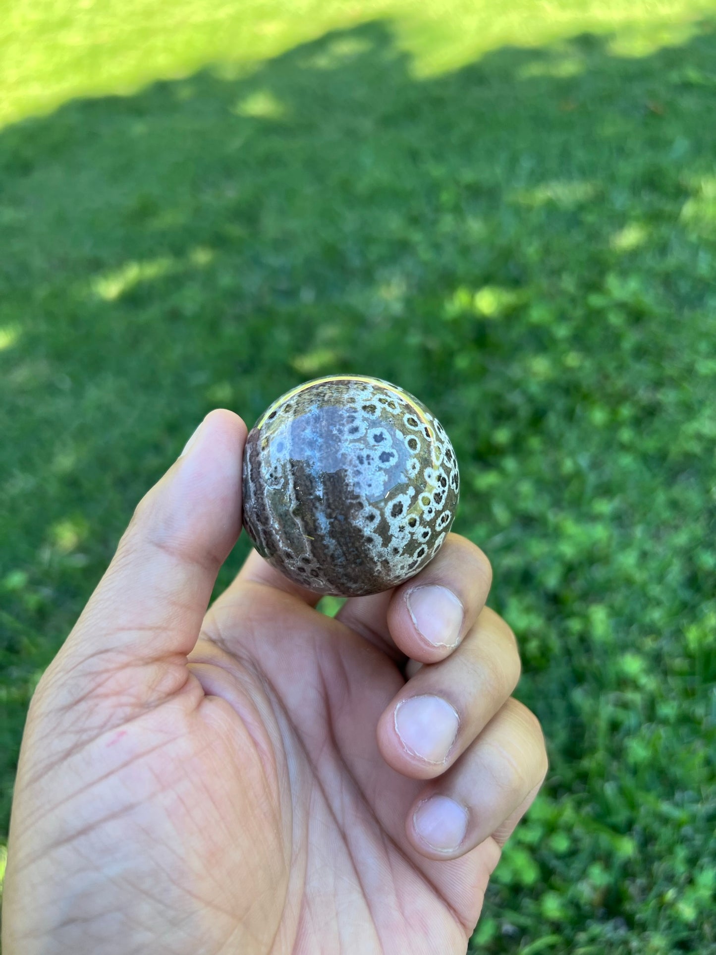 🌊 Dive into Tranquility with an Ocean Jasper Sphere! 🌊