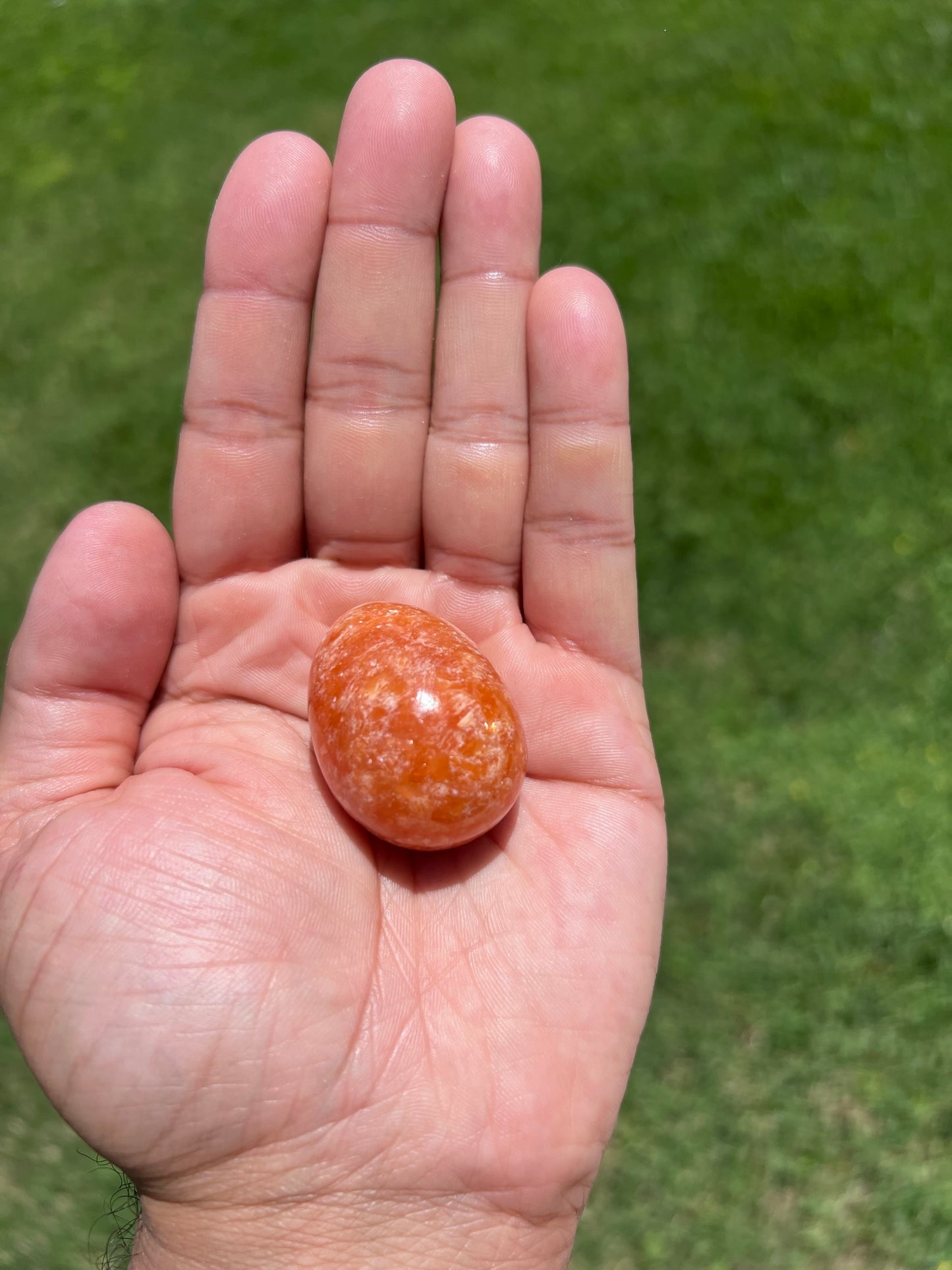 Brazilian Orange Calcite Egg Crystals